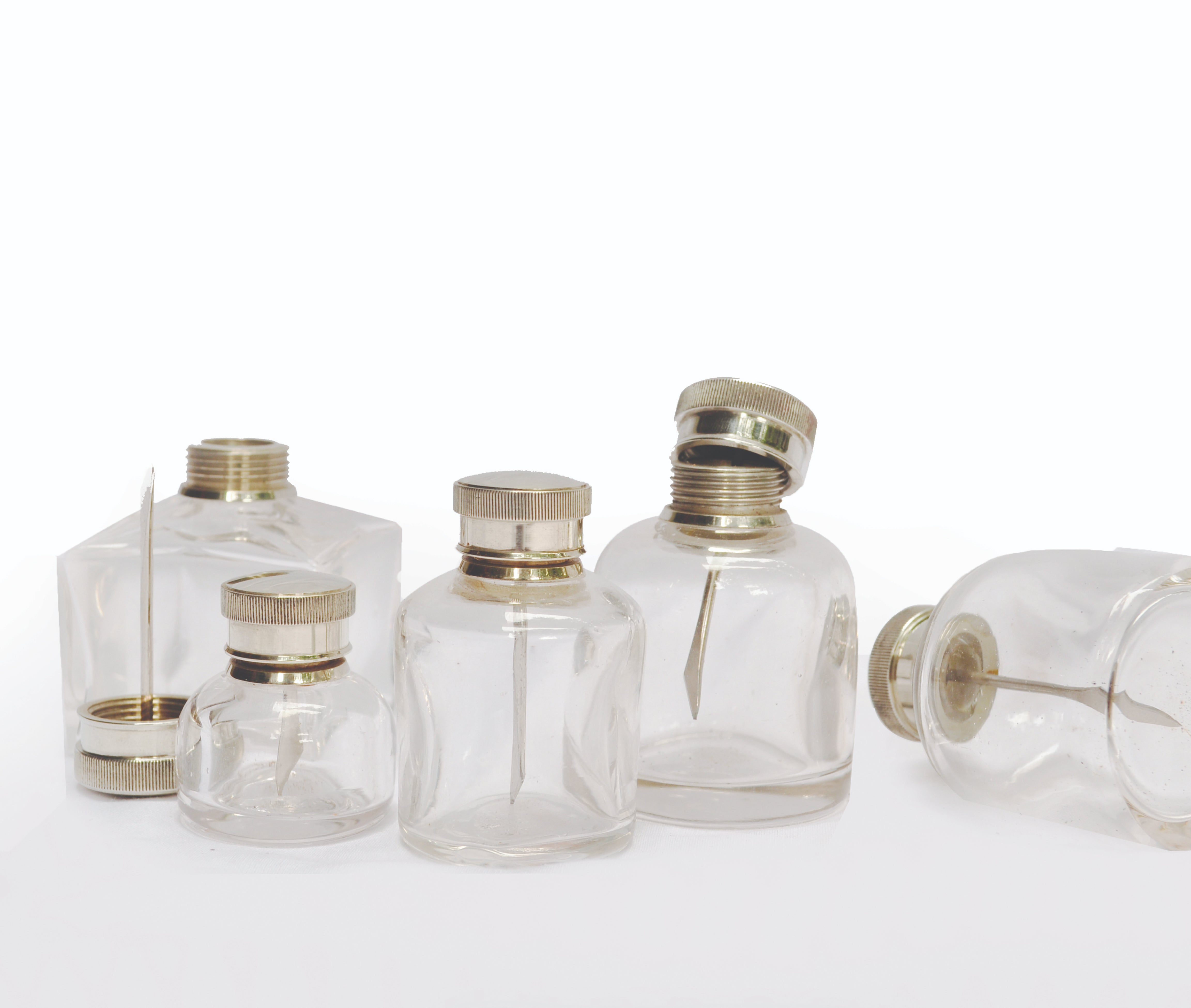GLASS OIL POTS