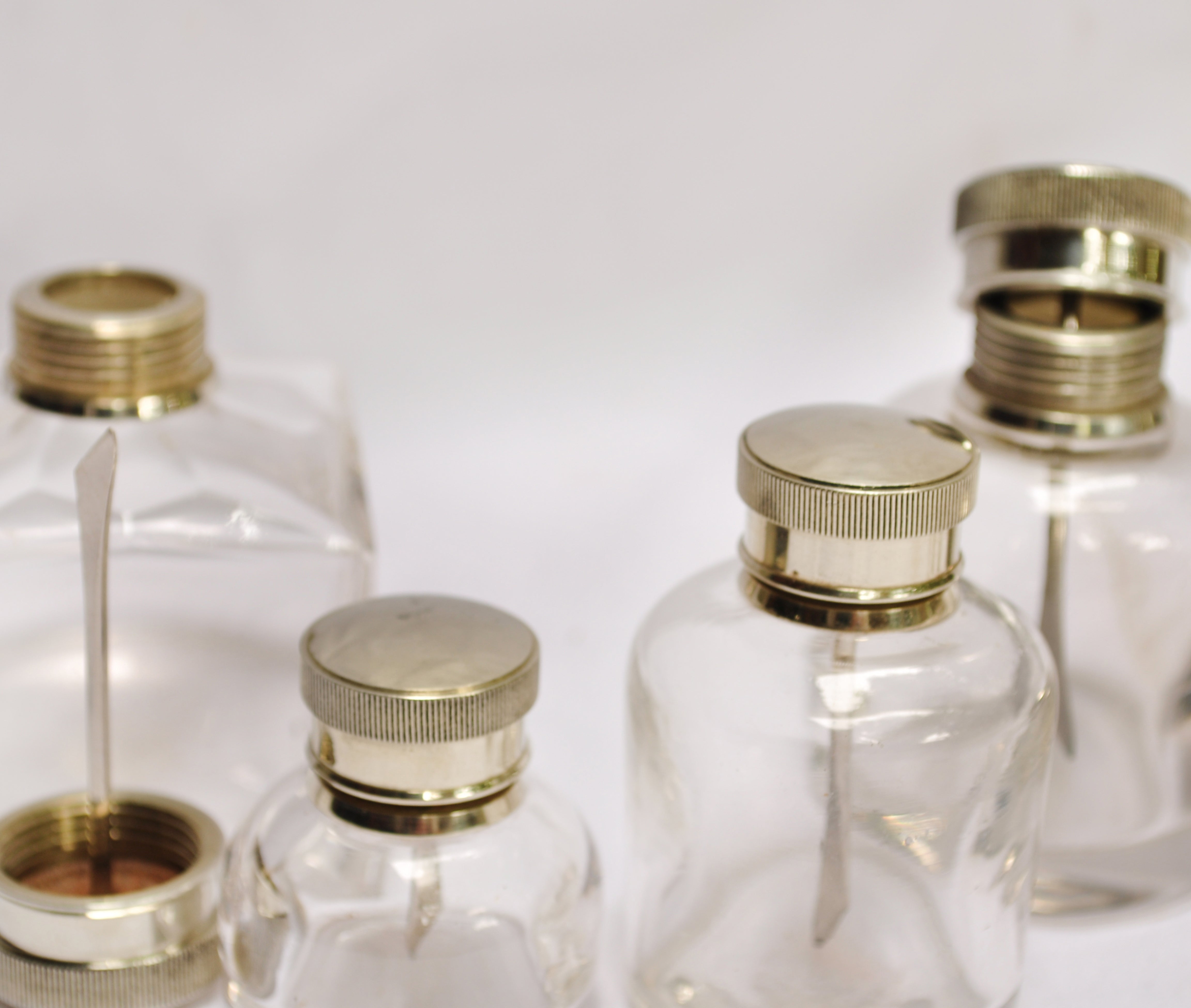 GLASS OIL POTS
