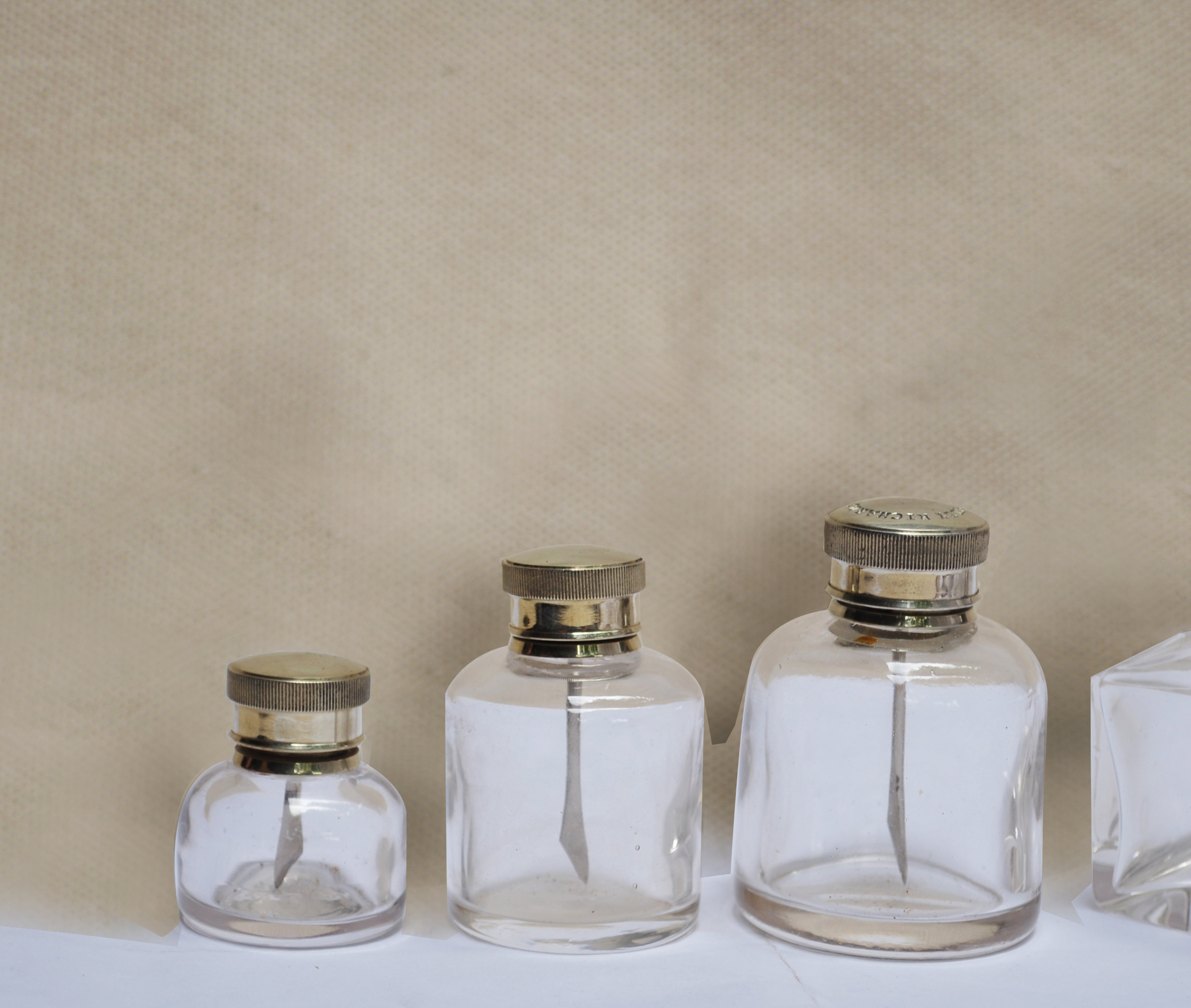 GLASS OIL POTS